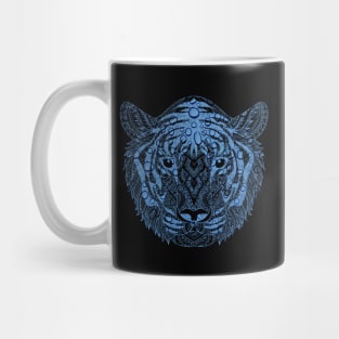 Abstract Blue Water Tiger Head Mug